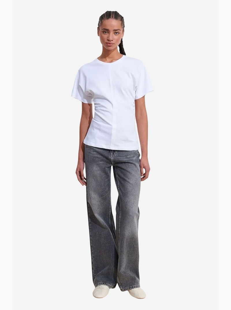 T-shirt girocollo in cotone da donna dilvin Bianco - Kiabi