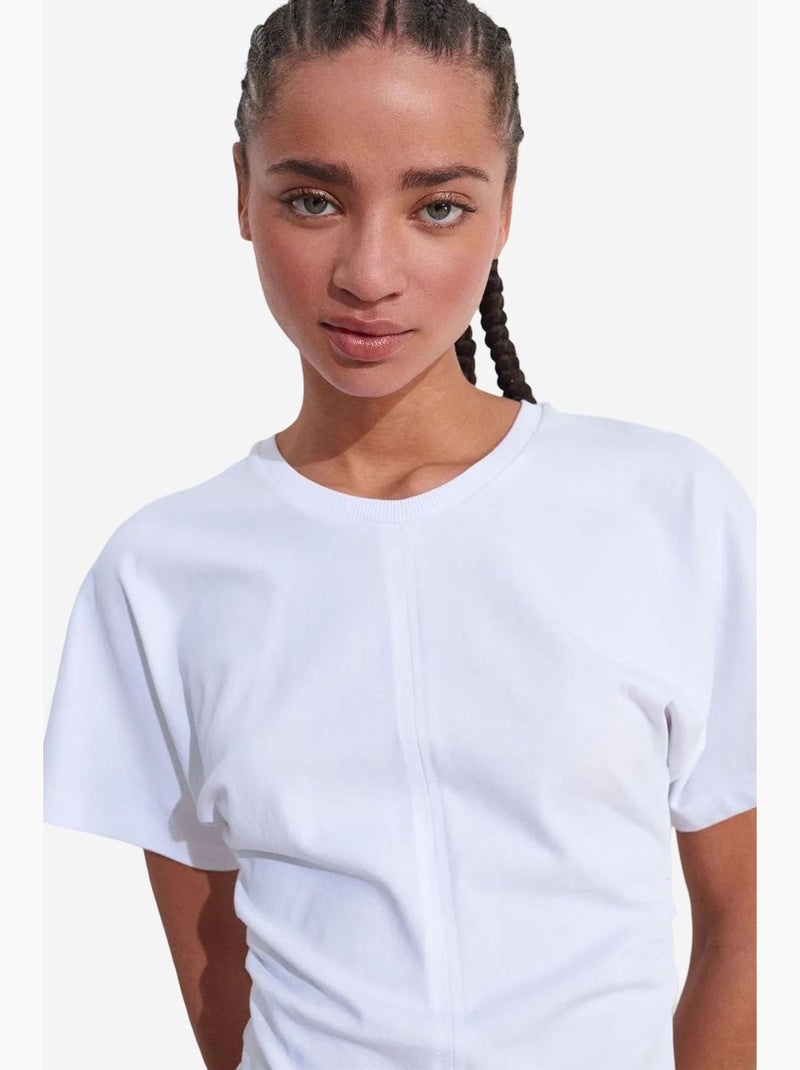 T-shirt girocollo in cotone da donna dilvin Bianco - Kiabi