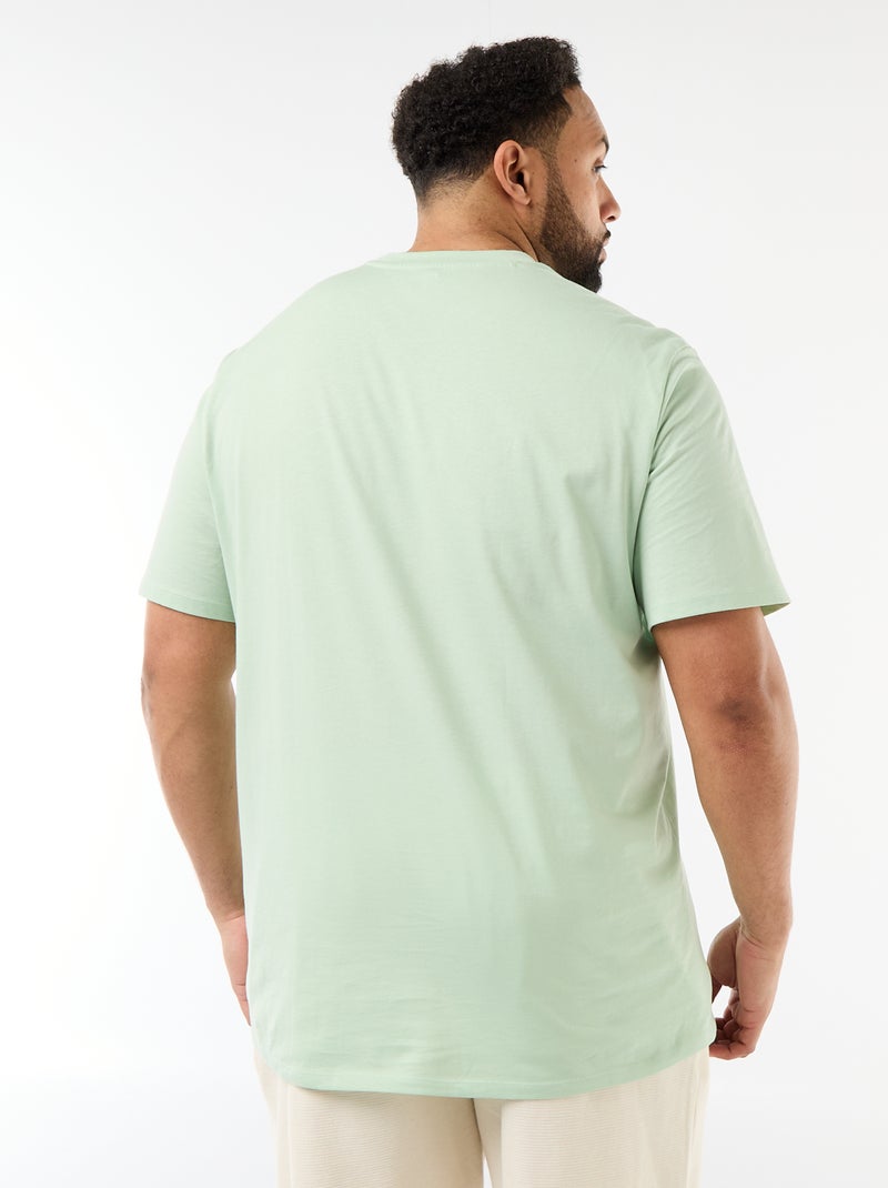 T-shirt girocollo in cotone da uomo Verde - Kiabi