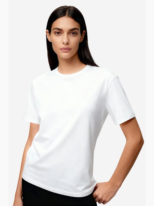 T-shirt girocollo in cotone ed elastan da donna tommy - Kiabi
