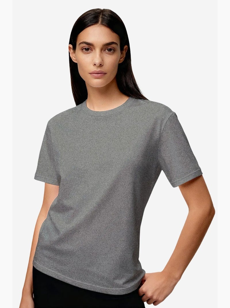 T-shirt girocollo in cotone ed elastan da donna tommy Bianco - Kiabi