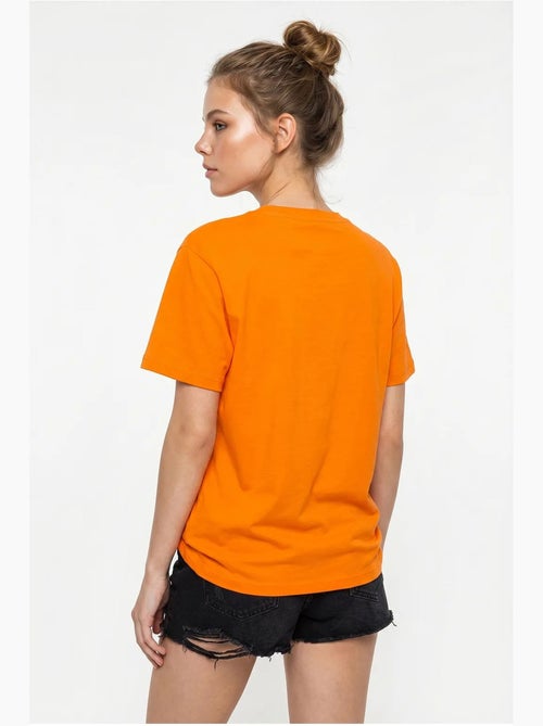 T-shirt girocollo in cotone pettinato oversize con ricamo lucci - Kiabi T-shirt girocollo in cotone pettinato oversize con ricamo lucci - Kiabi
