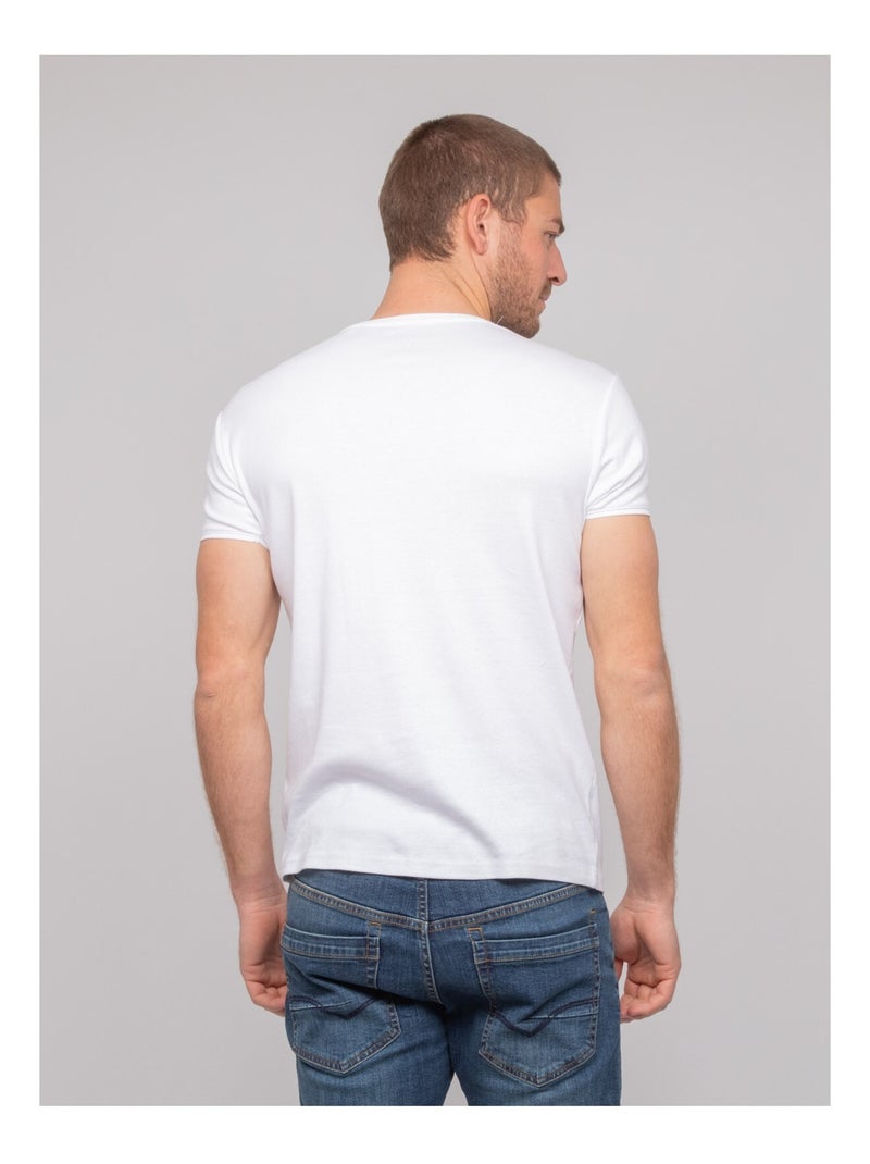 T-shirt girocollo in cotone WARLOF Bianco - Kiabi