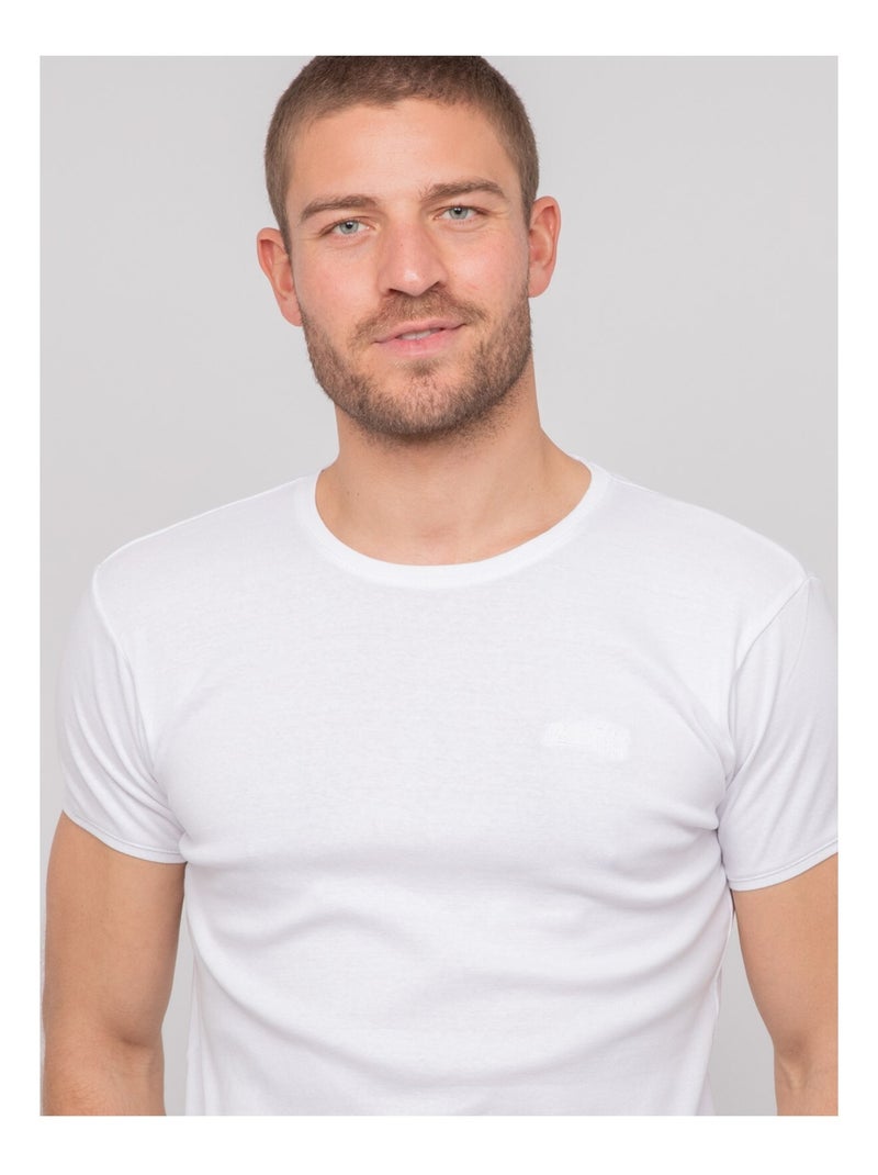 T-shirt girocollo in cotone WARLOF Bianco - Kiabi