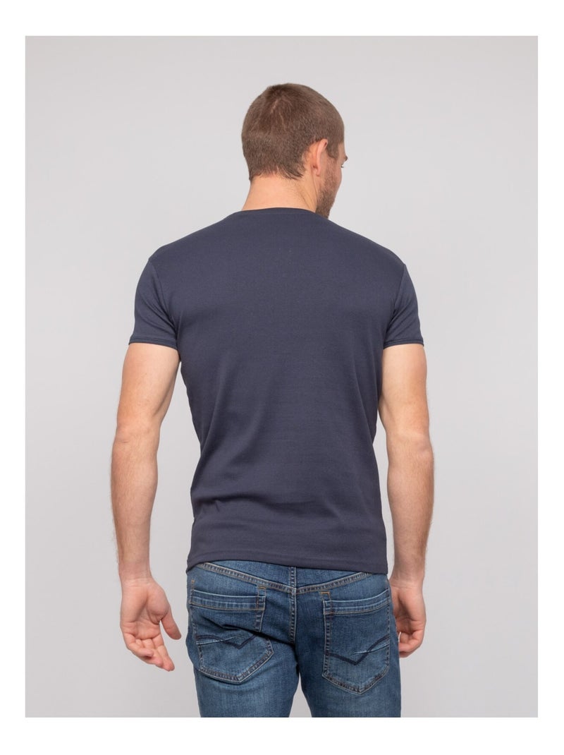 T-shirt girocollo in cotone WARLOF Blu marino - Kiabi