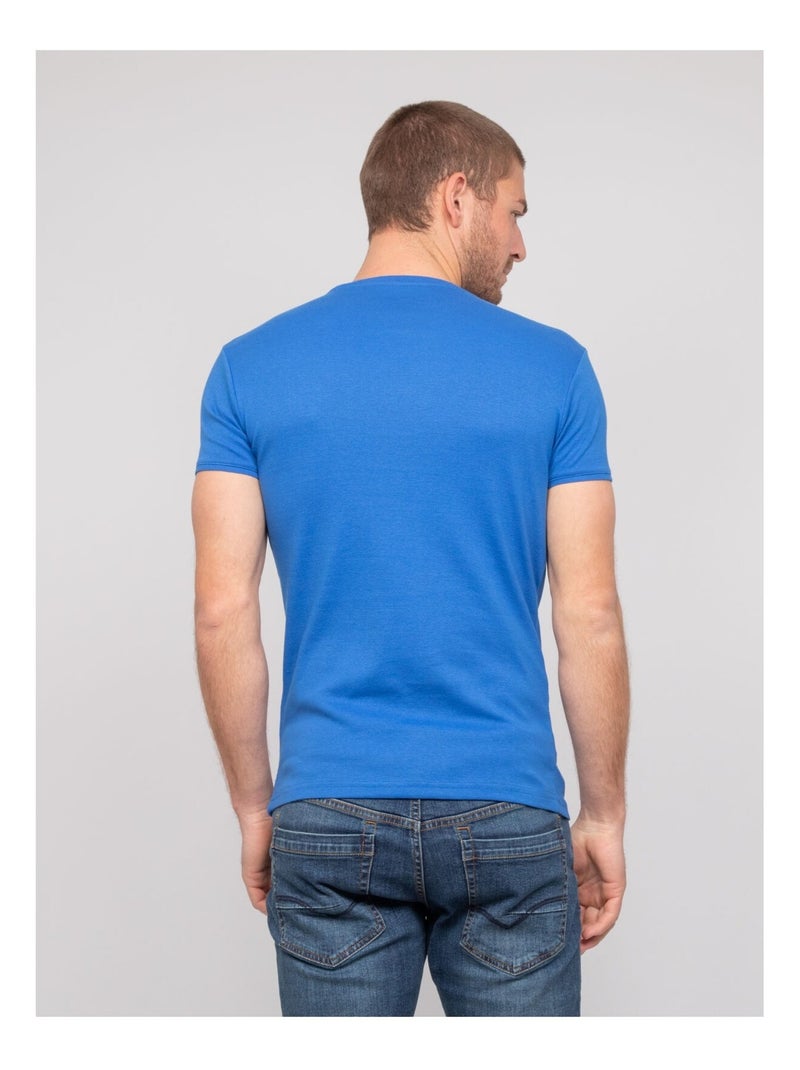 T-shirt girocollo in cotone WARLOF Blu reale - Kiabi