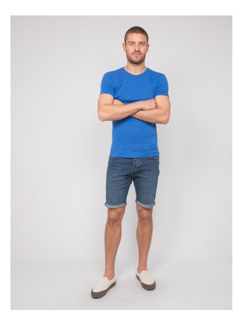 T-shirt girocollo in cotone WARLOF Blu reale - Kiabi