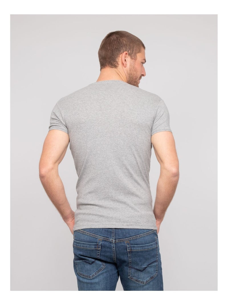 T-shirt girocollo in cotone WARLOF Grigio - Kiabi