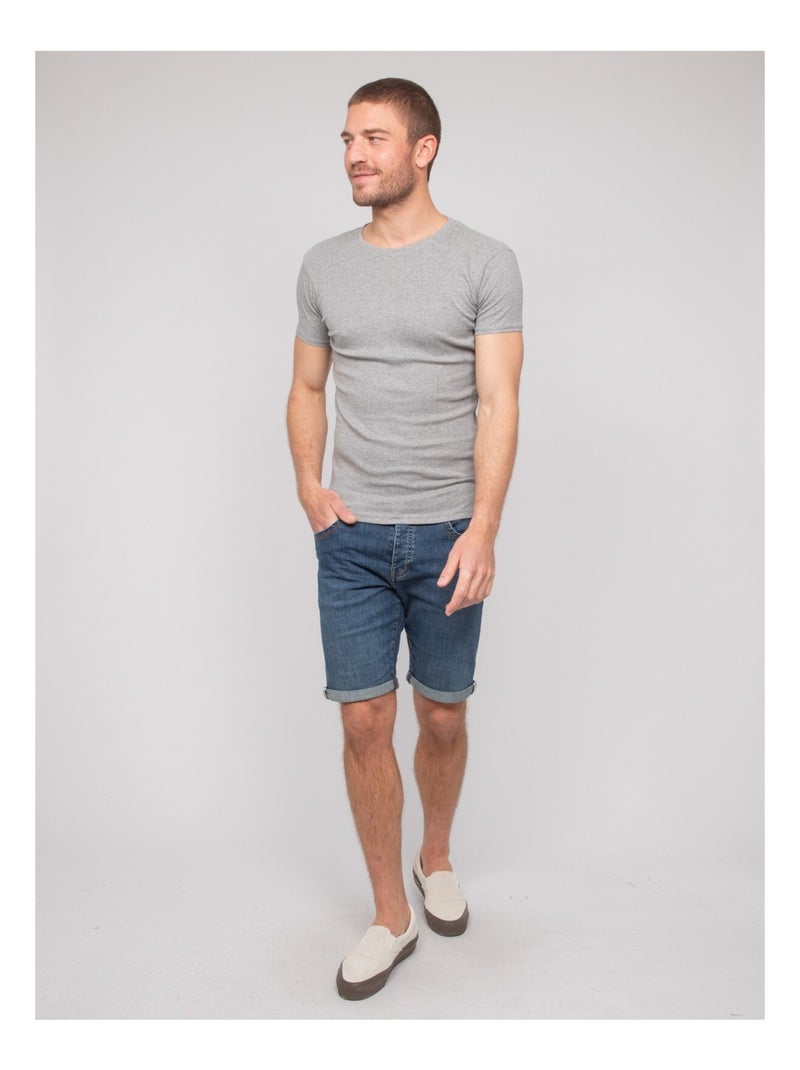 T-shirt girocollo in cotone WARLOF Grigio - Kiabi