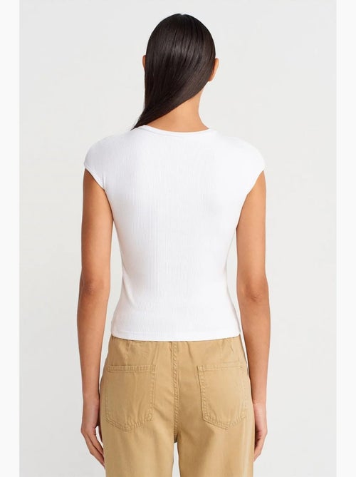 T-shirt girocollo in jersey di cotone aderente dilvin - Kiabi