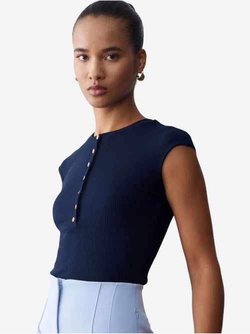 T-shirt girocollo in jersey di cotone aderente dilvin - Kiabi