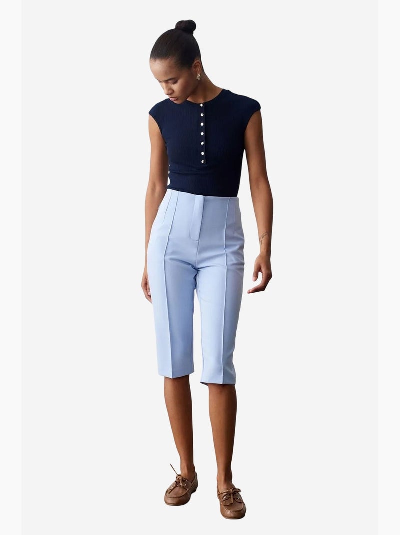T-shirt girocollo in jersey di cotone aderente dilvin Blu marino - Kiabi