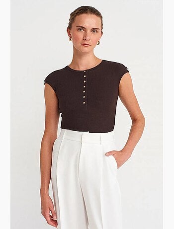 T-shirt girocollo in jersey di cotone aderente dilvin