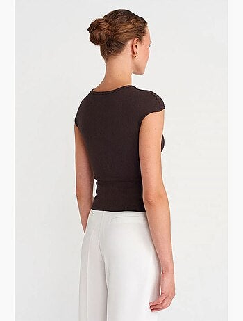 T-shirt girocollo in jersey di cotone aderente dilvin