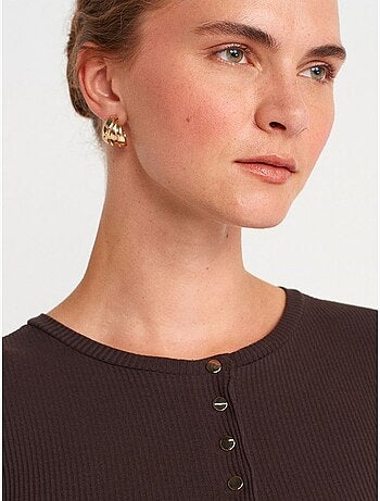T-shirt girocollo in jersey di cotone aderente dilvin