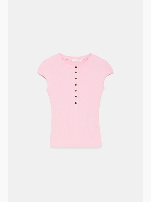 T-shirt girocollo in jersey di cotone aderente dilvin - Kiabi