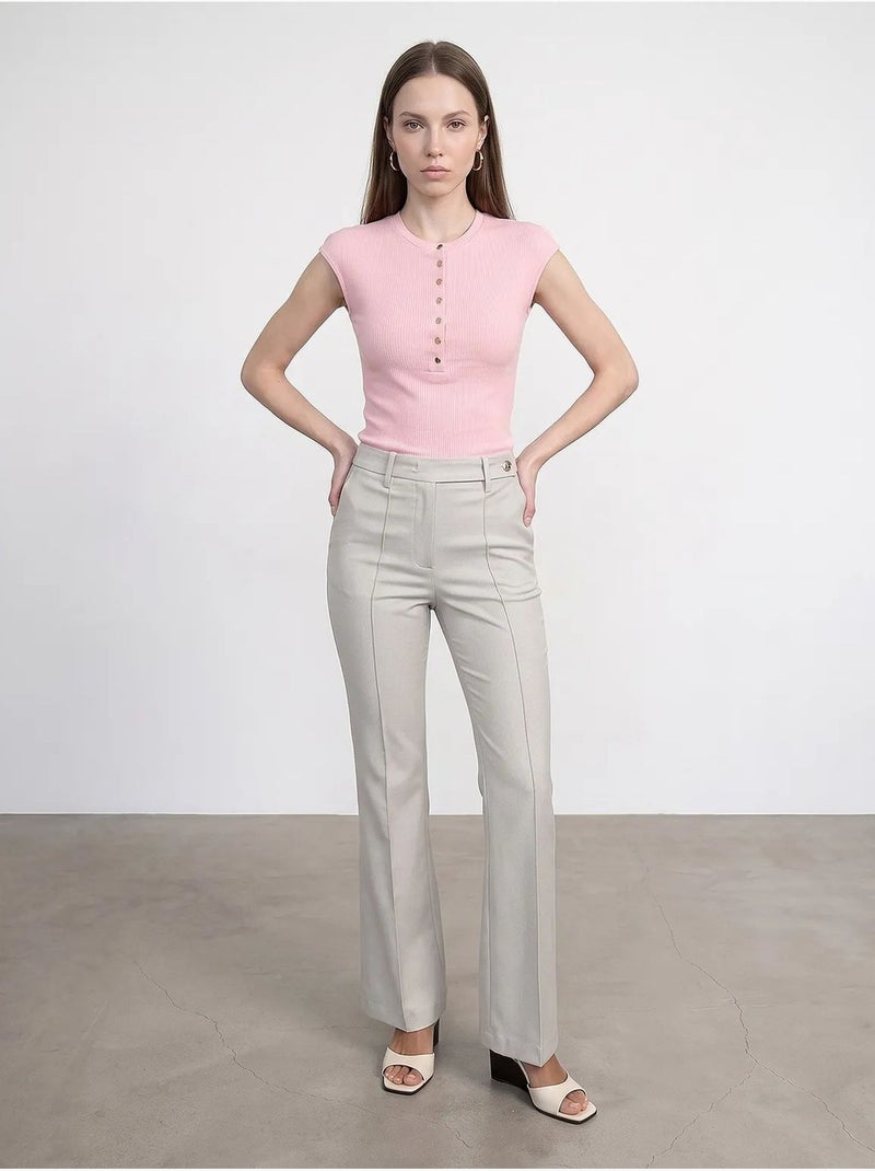 T-shirt girocollo in jersey di cotone aderente dilvin Rosa chiaro - Kiabi