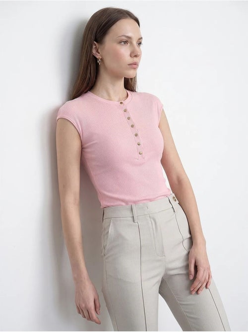 T-shirt girocollo in jersey di cotone aderente dilvin - Kiabi
