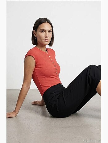 T-shirt girocollo in jersey di cotone aderente dilvin