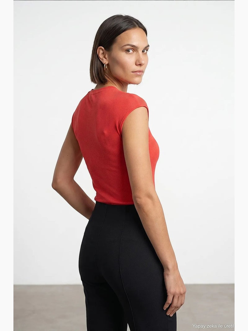 T-shirt girocollo in jersey di cotone aderente dilvin Rosso - Kiabi