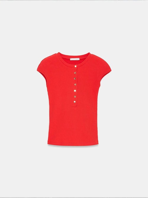 T-shirt girocollo in jersey di cotone aderente dilvin - Kiabi T-shirt girocollo in jersey di cotone aderente dilvin - Kiabi