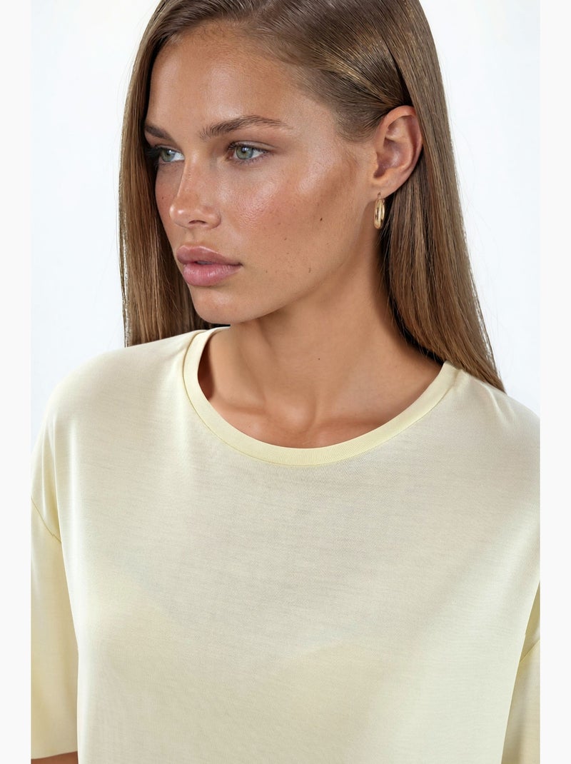 T-shirt girocollo loose fit busem Crema - Kiabi