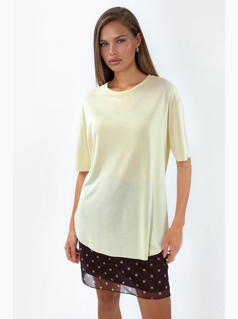 T-shirt girocollo loose fit busem Crema - Kiabi