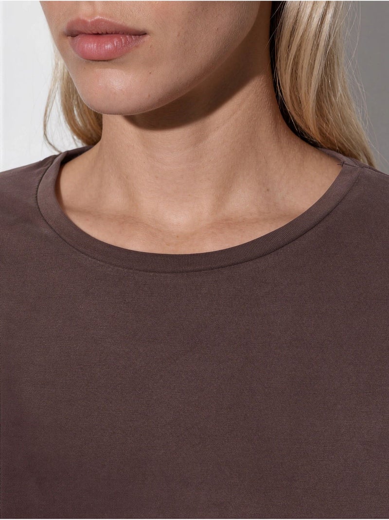 T-shirt girocollo loose fit busem Marrone cioccolato - Kiabi