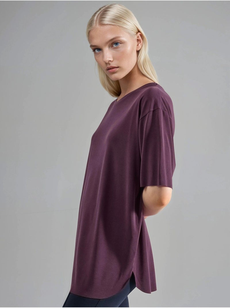T-shirt girocollo loose fit busem Viola prugna - Kiabi