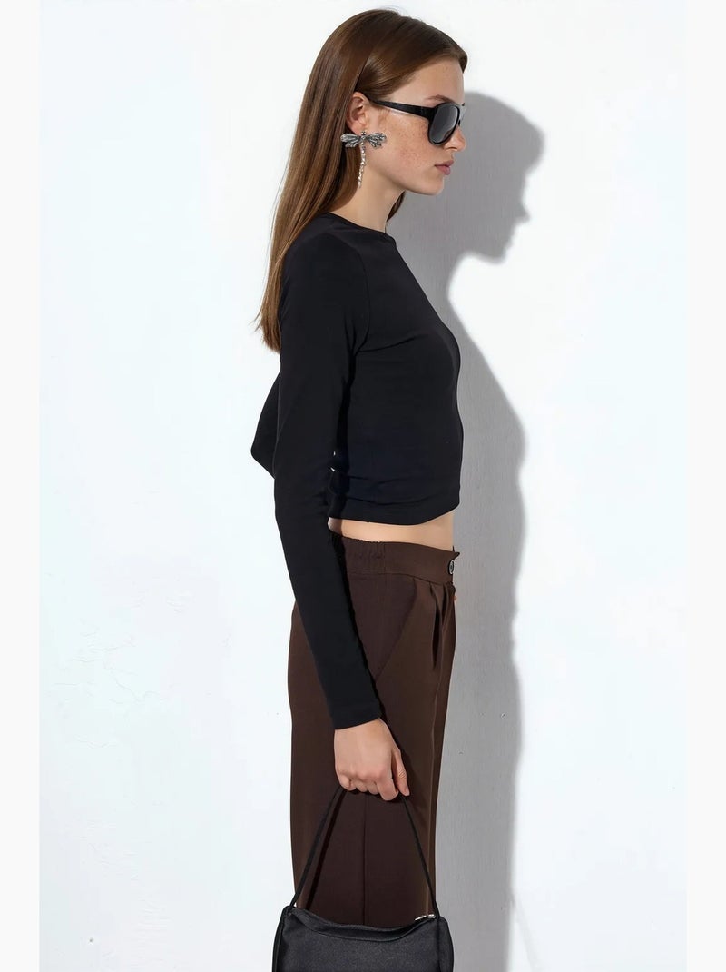 T-shirt girocollo manica lunga busem Nero - Kiabi