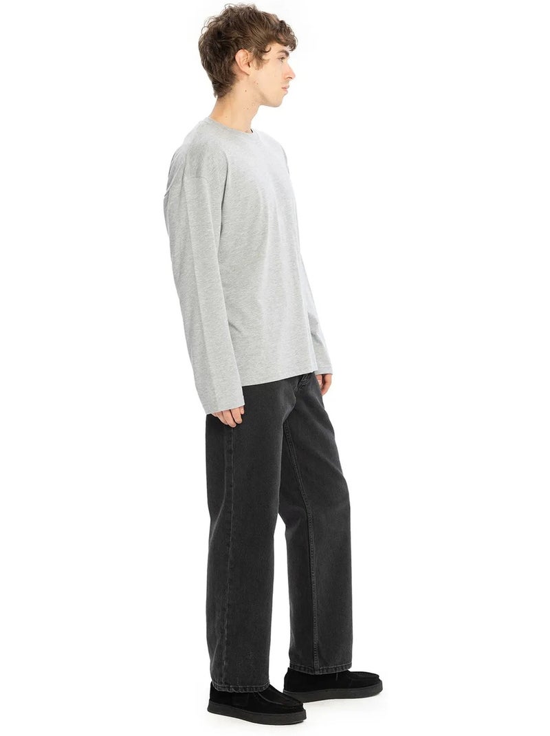 T-shirt girocollo maniche lunghe cotone giesto Grigio - Kiabi