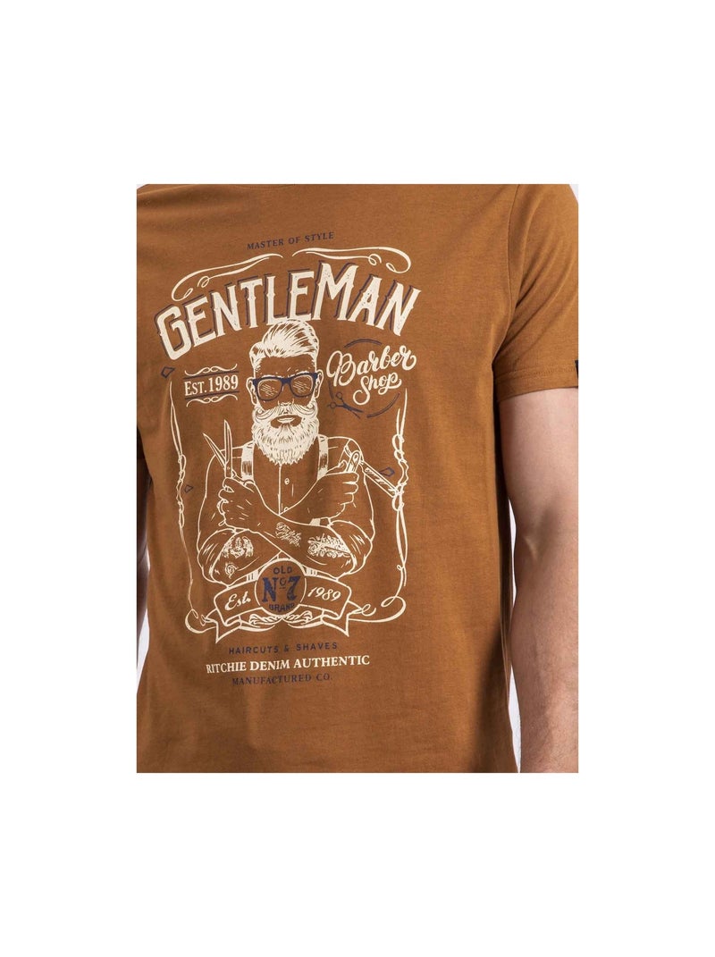 T-shirt girocollo NAGORI Marrone caramello - Kiabi