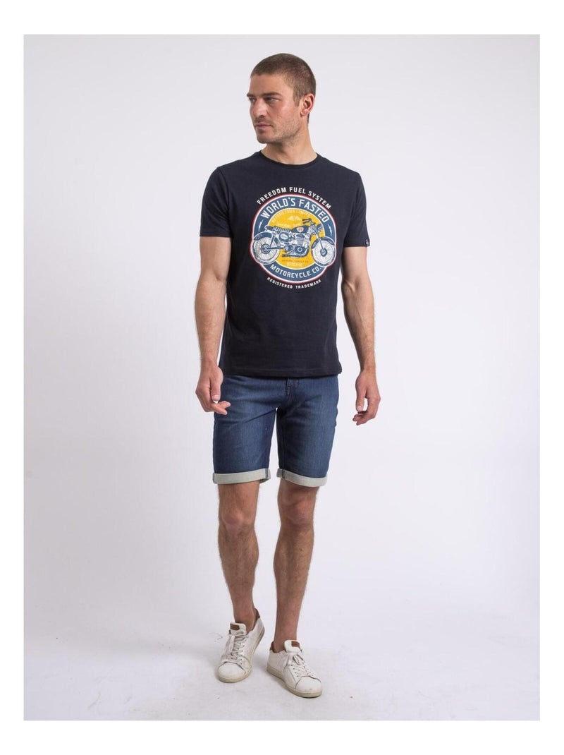 T-shirt girocollo NOUCAS Blu marino - Kiabi