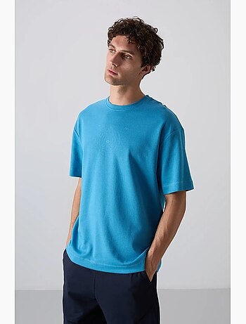 T-shirt girocollo oversize in misto cotone tommy