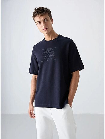 T-shirt girocollo oversize in misto cotone tommy