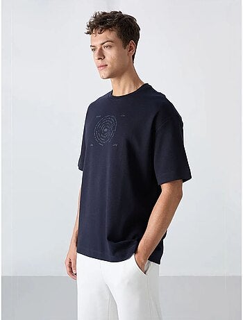 T-shirt girocollo oversize in misto cotone tommy