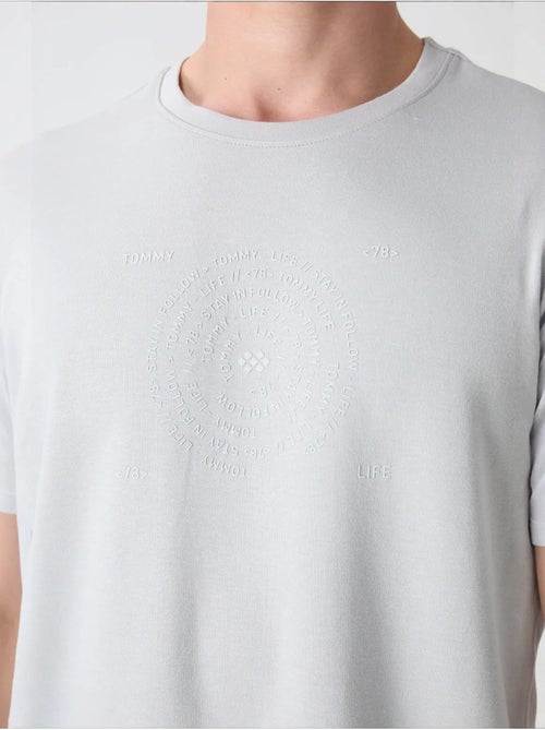 T-shirt girocollo oversize in misto cotone tommy - Kiabi
