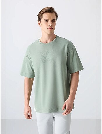 T-shirt girocollo oversize in misto cotone tommy