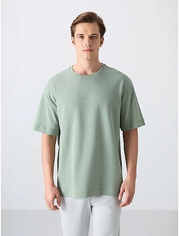 T-shirt girocollo oversize in misto cotone tommy