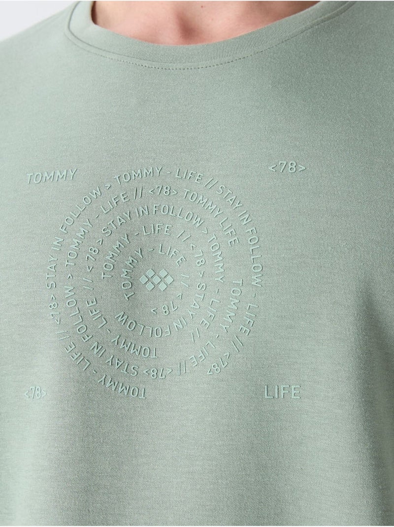 T-shirt girocollo oversize in misto cotone tommy Verde - Kiabi