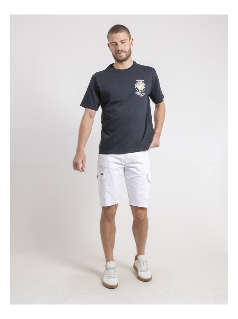 T-shirt girocollo oversize puro cotone NAHAMAS Blu marino - Kiabi