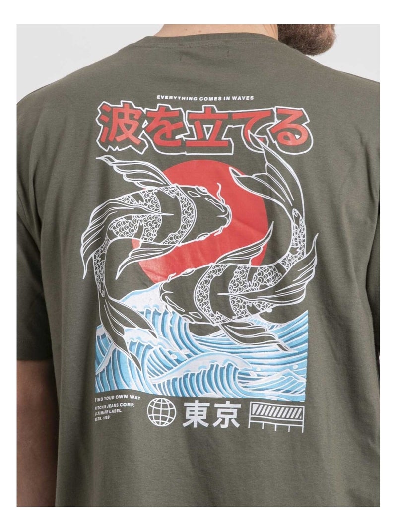 T-shirt girocollo oversize puro cotone NIGORILLE Blu - Kiabi