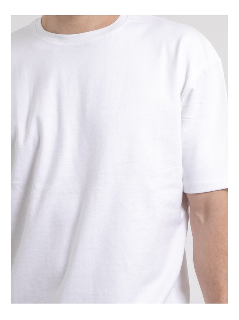 T-shirt girocollo oversize puro cotone NOBUKA Bianco - Kiabi