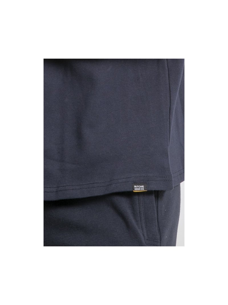 T-shirt girocollo oversize puro cotone NOBUKA Blu marino - Kiabi