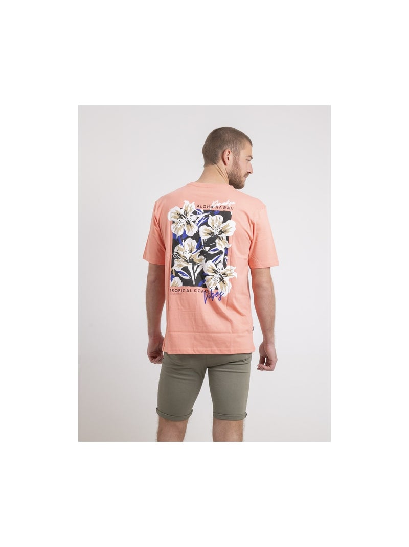 T-shirt girocollo oversize puro cotone NOFENIX Arancione corallo - Kiabi