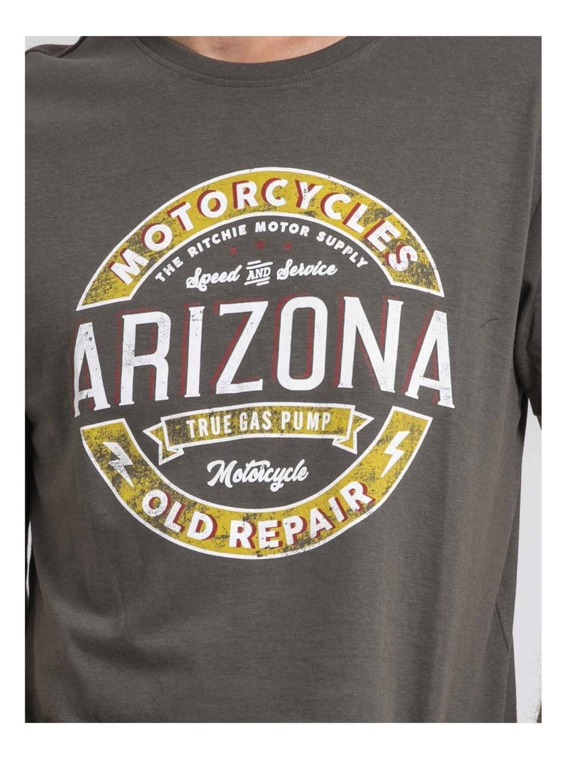 T-shirt girocollo pur coton JABUSTIN Cachi - Kiabi