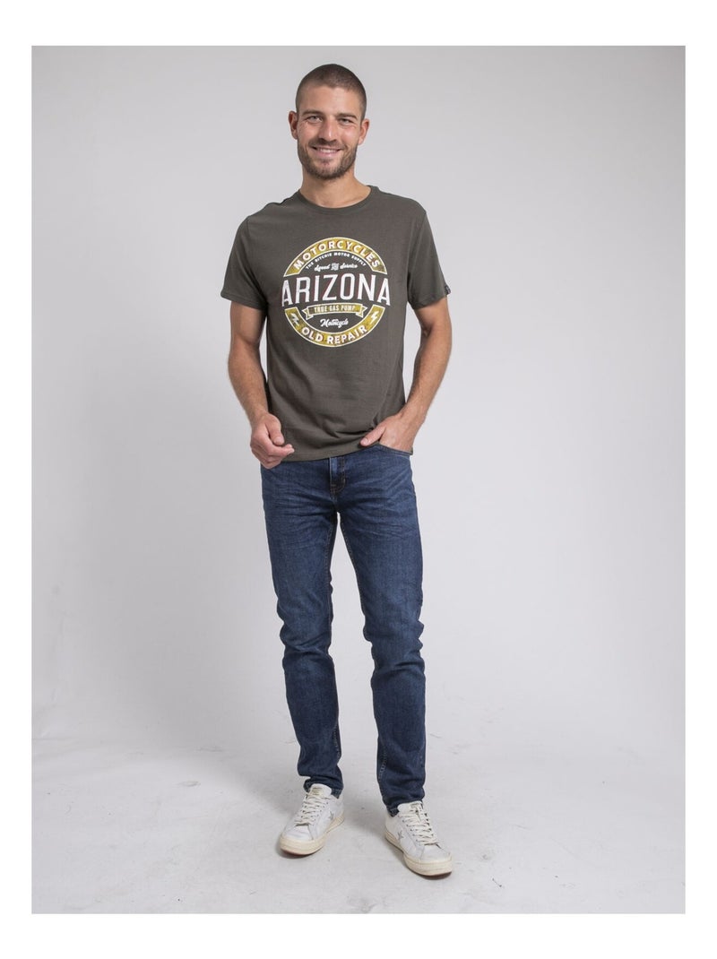 T-shirt girocollo pur coton JABUSTIN Cachi - Kiabi