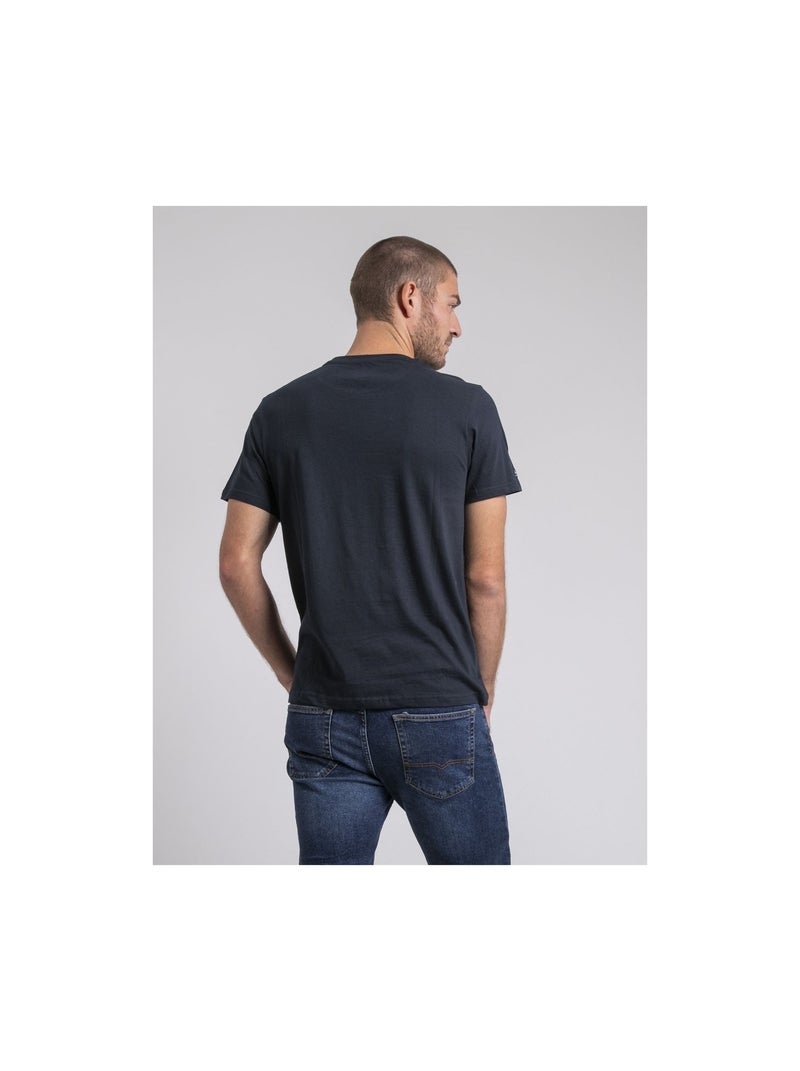 T-shirt girocollo pur coton JACOSKI Blu marino - Kiabi
