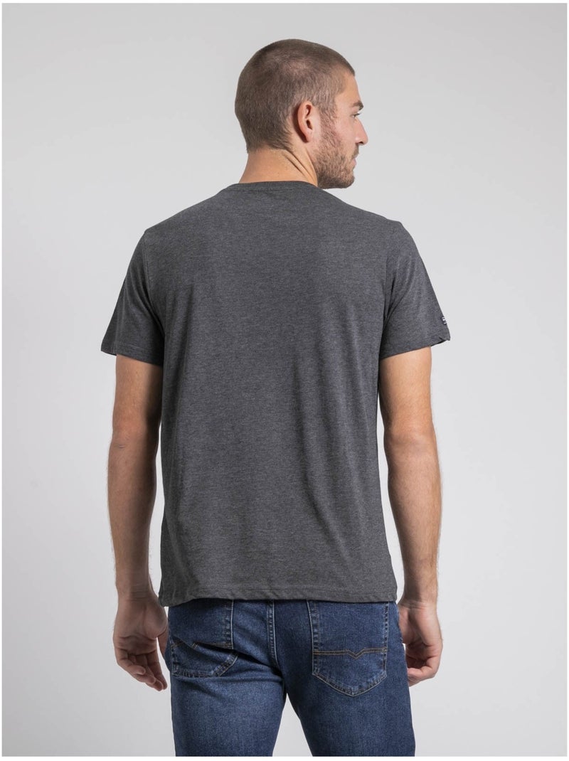 T-shirt girocollo pur coton JACOSKI Grigio scuro - Kiabi