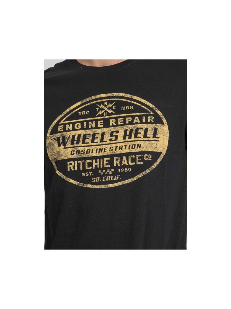 T-shirt girocollo pur coton JAKOTA Nero - Kiabi